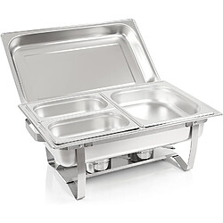 Bcelec F433-3-2 Réchaud Chauffe-plats 1x GN1/2 + 2x GN1/4 bain marie avec couvercle, 60x37x29cm