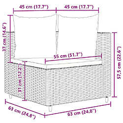 vidaXL Salon de jardin 4 pcs avec coussins noir résine tressée pas cher