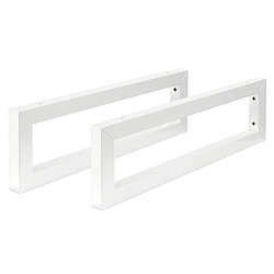 ML-Design Set 2x Consoles Murales, 500x150x30 mm, Blanc, Acier, Design Flottant, Support d'Étagère pour Lavabo/Meuble/Table pour Salle de Bain/Chambre à Coucher, Réglable, Matériel de Montage Inclus 