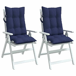 Avis Maison Chic lot de 2 Coussins Confort,Coussins de chaise à dossier haut bleu marine -GKD90058