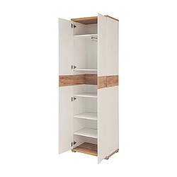 Avis Mes Armoire 2 portes 59x40x199 cm blanc et chêne - TEDDY