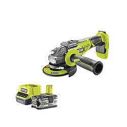 Pack RYOBI meuleuse d'angle brushless 18V OnePlus R18AG7-0 - 1 batterie 18V 5.0Ah - 1 chargeur rapide RC18120-150