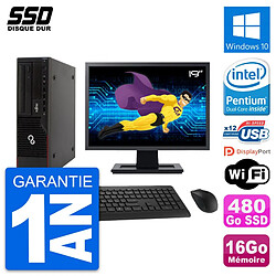 PC Fujitsu E910 DT Ecran 19" Intel G630 RAM 16Go SSD 480Go Windows 10 Wifi · Occasion 