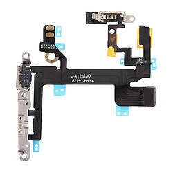 Wewoo Pour iPhone 5s bouton d'alimentation et lampe de poche de volume interrupteur de mise en sourdine Câble flexible Flex Cable avec supports pièce détachée