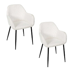 The Home Deco Factory Lot de 2 fauteuils en tissu côtelé DRAMMEN - Beige The Home Deco Factory - Lot de 2 fauteuils en tissu côtelé DRAMMEN - Beige - Design