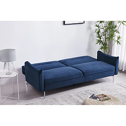 Acheter Concept Usine Canapé design convertible 3 places en velours bleu BETTY