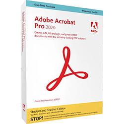 Adobe Systems Acrobat Pro 2020 - Etudiant/Professeur - Licence Perpétuelle - 2 postes