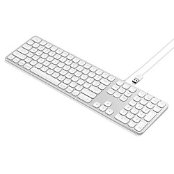 Satechi Clavier Filaire USB-A QWERTY en Aluminium avec Touches Ultra-réactives Argent 