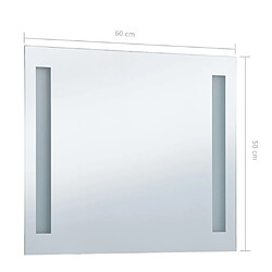 vidaXL Miroir mural à LED pour salle de bains 60x50 cm pas cher