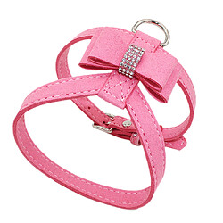 bowknot réglable poitrine sangle ceinture harnais gilet harnais m rose