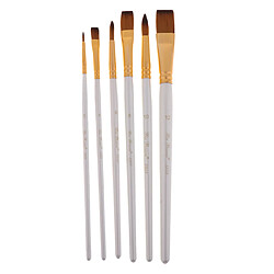 6Set Artist Nylon Pinceau Set pour aquarelle acrylique peinture à l'huile blanc pinceau aquarelle acrylique pour peinture à l'huile