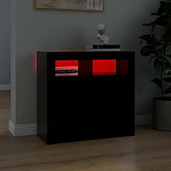 Avis Maison Chic Buffet commode,console avec lumières LED pour rangement noir 80x35x75 cm -MN68136