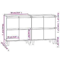 vidaXL Buffets 2 pcs sonoma gris 60x35x70 cm bois d'ingénierie pas cher