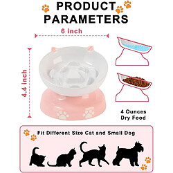 YYHY Y YHY Bol pour Chat à Alimentation Lente en céramique de 120 ML - Rose et Blanc