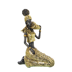 Figurine Décorative Alexandra House Living Doré Acrylique Plastique Mélamine Africaine 13 x 9 x 19 cm