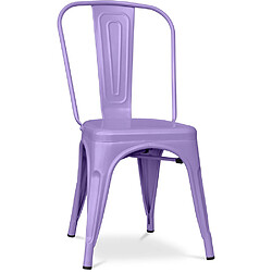 ICONIK INTERIOR Chaise de salle à manger Stylix design industriel en Métal mat - Nouvelle édition Violet pastel