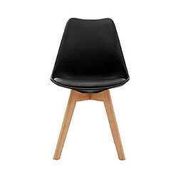 Mes Lot de 4 chaises tulipe style scandinave PU noir - SCANDI