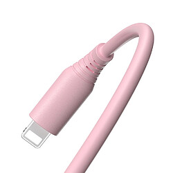 Câble de données en silicone Tellur, USB vers Lightning, 3A, 1m, rose