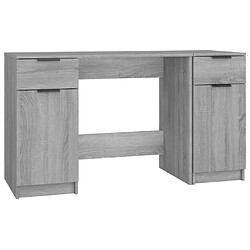 vidaXL Bureau avec armoire latérale Sonoma gris Bois d'ingénierie