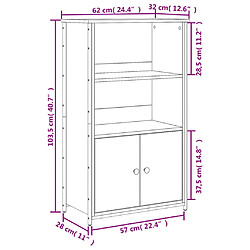 vidaXL Buffet haut noir 62x32x103,5 cm bois d'ingénierie pas cher