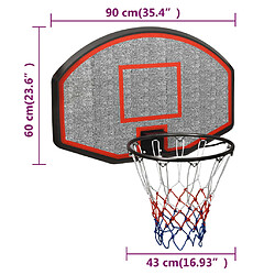 vidaXL Panneau de basket-ball Noir 90x60x2 cm Polyéthylène pas cher