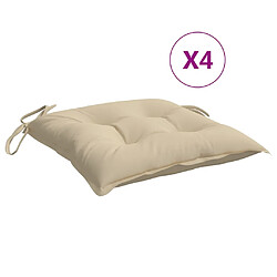 vidaXL Coussins de palette lot de 4 beige 50x50x7 cm tissu oxford