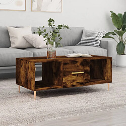 Maison Chic Table basse,Table Console Table d'appoint, Table pour salon chêne fumé 102x50x40 cm bois d'ingénierie -MN77645