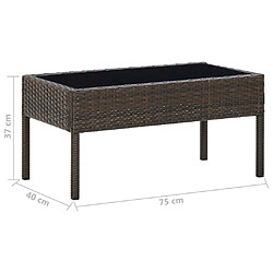 Acheter vidaXL Table de jardin Marron 75x40x37 cm Résine tressée