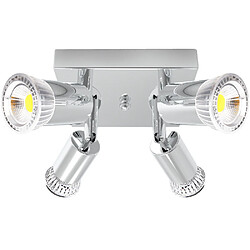 Universal Projecteur carré de 15cm, projecteur de 220V * 4 plafonniers en fer forgé pivotants, couloir de chambre, balcon, couloir(Gris)