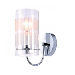 Luminaire Center Applique murale moderne Max Chrome Coloris : Chrome Coloris de l'abat jour : Transparent Matèriau : Alliage métallique, verre Hauteur en Cm : 22 Longueur en Cm : 17 Largeur en Cm : 10 IP : 20&lt;