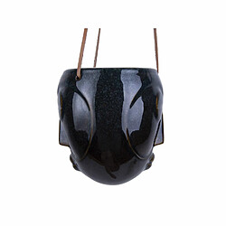 Present Time Cache-pot design suspendu Mask - H. 21 cm - Brun foncé