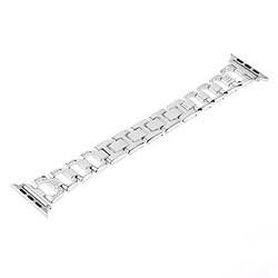 Wewoo Bracelet de montre en acier inoxydable avec diamants colorés pour Apple Watch séries 5 et 4 40 mm / 3 et 2 et 1 38 mm Argent