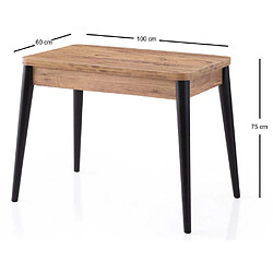 Avis Hanah Home Table de repas extensible Dolunay noir, marron.