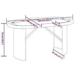 Acheter vidaXL Table de poker 10 joueurs Vert 160x80x75 cm