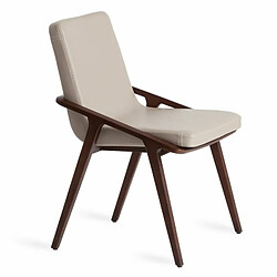 Angel Cerda Chaise en simili cuir et bois de noyer