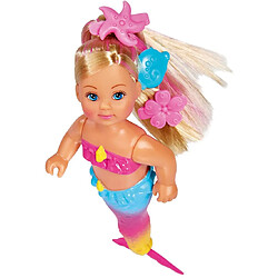 Simba 105733318 Evi Love Swimming Mermaid Evi en Forme de sirène avec Figurine de Poisson 12 cm pour Enfants à partir de 3 Ans