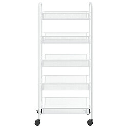 Avis Maison Chic Desserte de cuisine à 5 niveaux | Chariot de cuisine | Meuble de rangement roulant Blanc 46x26x105 cm Fer -GKD97057