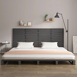 Avis Maison Chic Tête de lit scandinave,Meuble de chambre murale Gris 156x3x91,5 cm Bois massif de pin -MN78678