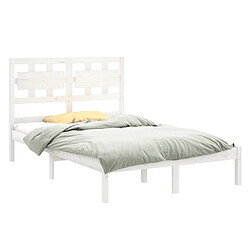 Avis Maison Chic Lit Moderne Chambre - Cadre/structure de lit pour adulte Blanc Bois massif 140x200 cm -MN57872