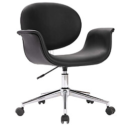 vidaXL Chaise pivotante à manger Noir Similicuir