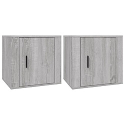 Maison Chic Lot de 2 Tables de chevet,Table de nuit,Table d'appoint pour salon Sonoma gris 50x39x47 cm -MN76546