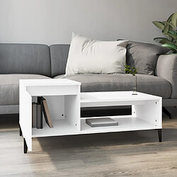 Avis Maison Chic Table basse,Table Console Table d'appoint, Table pour salon Blanc 100x50x45 cm Bois d'ingénierie -MN64401