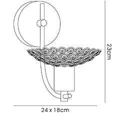 Avis Luminaire Center Applique murale Ellen 1 Ampoule laiton satiné/cristal