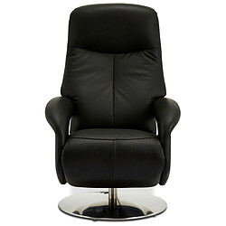 FURNHOUSE Fauteuil relax electrique en cuir noir pas cher