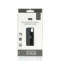 Avis WE Etui folio AIMANTE APPLE IPHONE 15 PLUS Noir: fermeture magnétique - anti-chocs - Accès caméra – porte-cartes - Fonction support