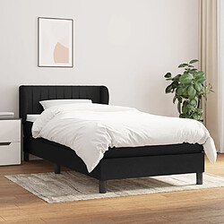 Maison Chic Structures de lit + matelas,Lit à sommier tapissier et matelas pour Chambre Noir 80x200 cm Tissu -MN85944