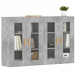 Avis Maison Chic Lot de 2 Armoires murales,Meuble de Rangement,Armoire Suspendue gris béton bois d'ingénierie -MN63547