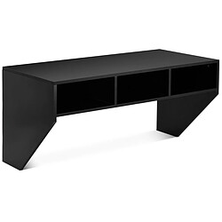 Helloshop26 Bureau murale avec 3 etagéres de rangement 108 x 53 x 52 cm table pour étude cuisine bar noir 20_0005683 