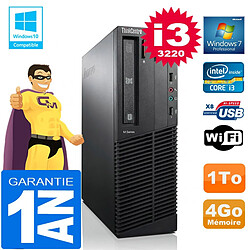 PC Lenovo M92p SFF Core I3-3220 Ram 4Go Disque 1 To Graveur DVD Wifi W7 · Occasion 