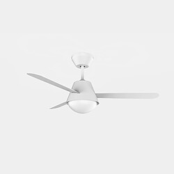 Leds C4 Ventilateur de plafond LED blanc, sablé, avec ampoule E27